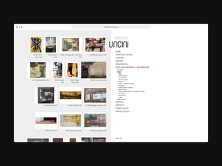 Archivio Giuseppe Uncini, Integrazione tra database e sito

A seguito dell'integrazione del catalogo ragionato nel sito, l'archivio si prefigge la pubblicazione online di tutta l’opera omnia del maestro.