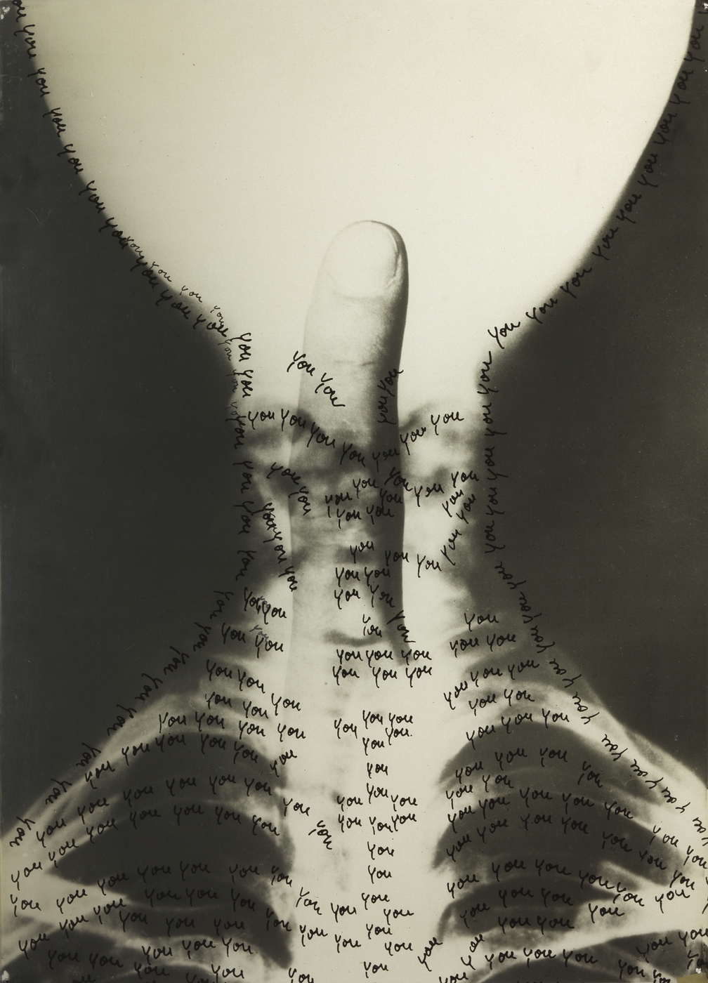 Archivio Ketty La Rocca, Craniologia 1973 X-ray on plexiglass and ink 70×50