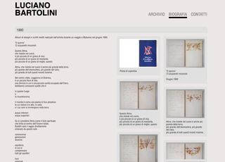 Archive of Luciano Bartolini, Overview and details

The website www.archiviolucianobartolini.it is developed with the model of the timeline: each event of this "timeline" then has a dedicated detail page with in-depth materials.